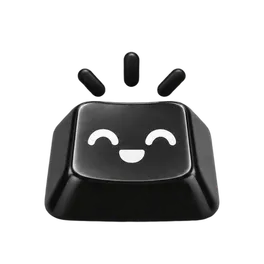 Tappy, a black keycap with a happy face