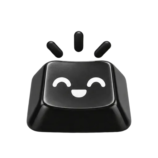 Tappy, a black keycap with a happy face