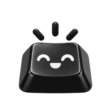 Tappy, a black keycap with a happy face.